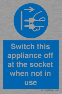 Switch this appliance off at the socket when not in use